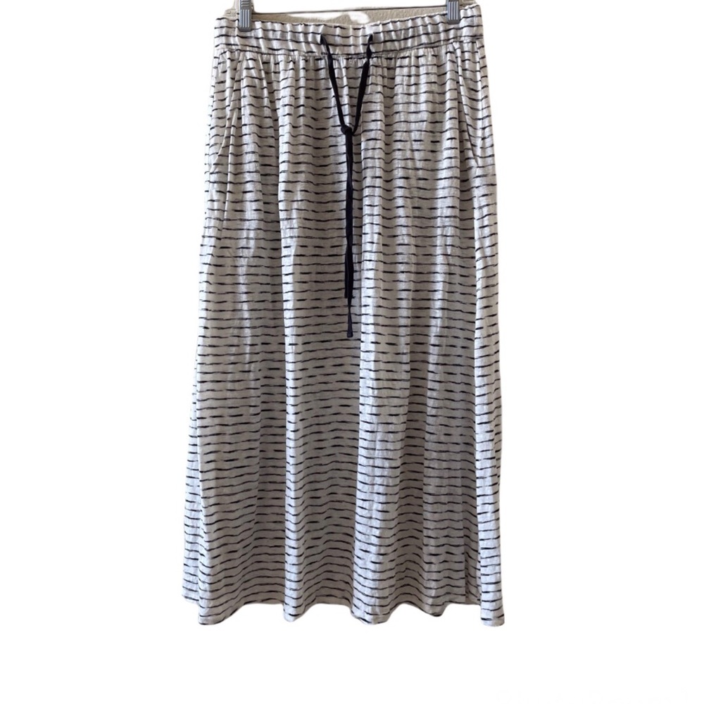 💚💚 4/$60 Eileen Fisher Organic Linen Broken Striped Drawsting Skirt XS
